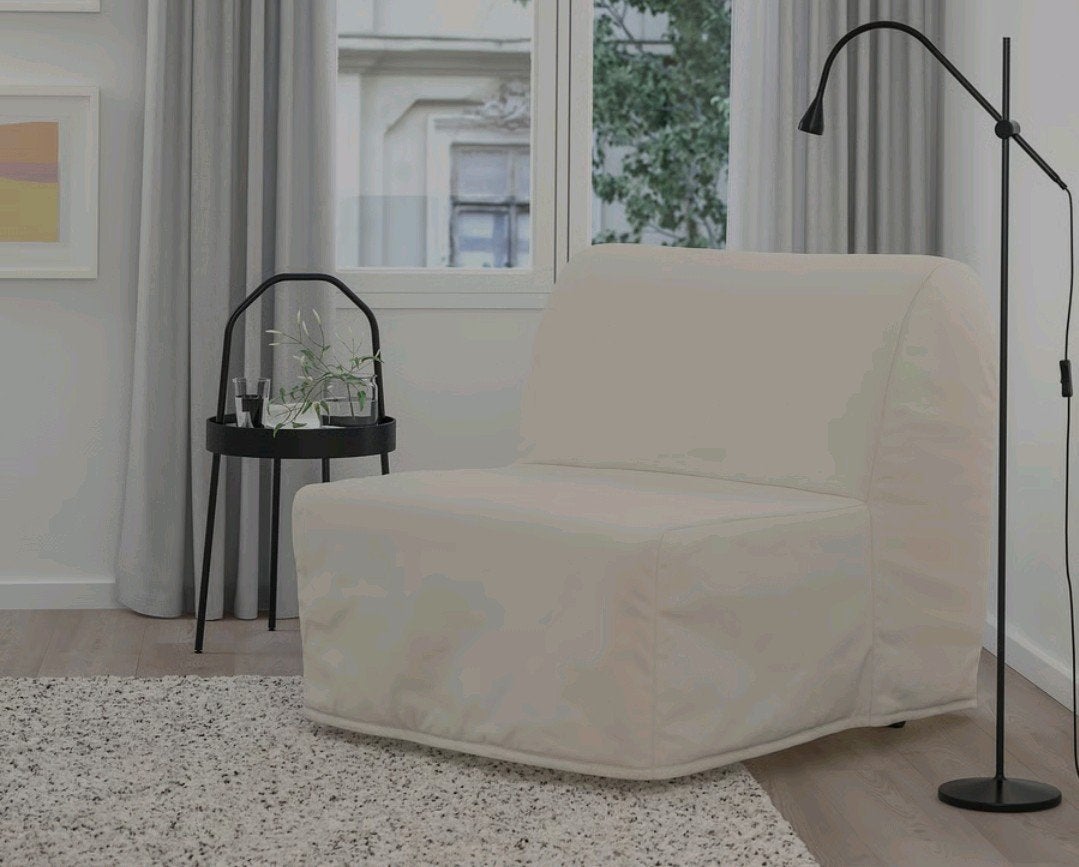 IKEA LYCKSELE LÖVÅS Slaapfauteuil - Ransa naturel, Eenpersoons, Ophalen of Verzenden, Zo goed als nieuw, 80 cm