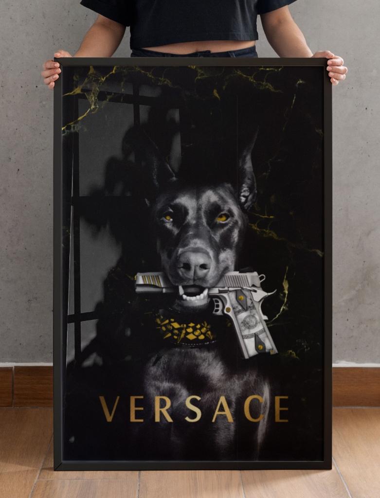 Uniek XXL Glasschilderij | Versace Protector - 6 sizes, Verzenden
