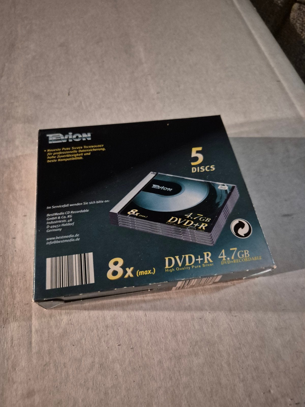 Tevion DVD+R 4.7GB 8x - 5 Discs, Ophalen of Verzenden