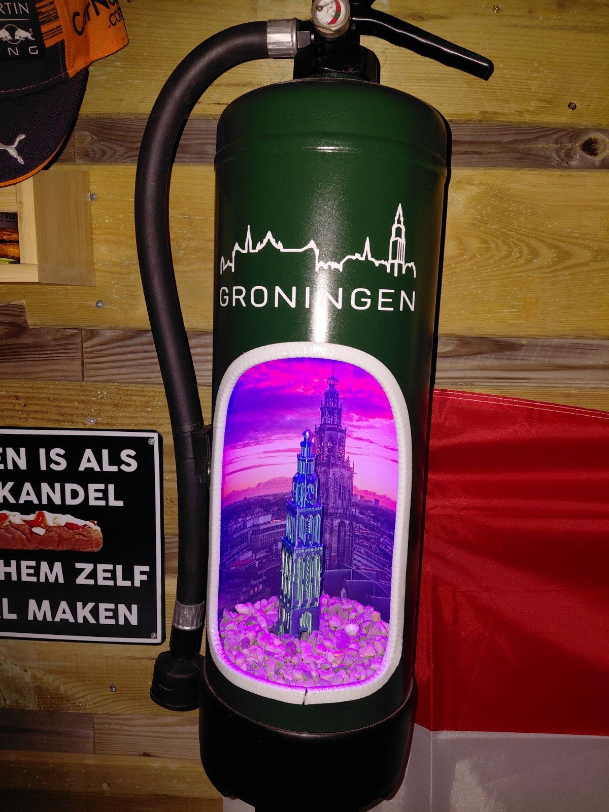 Unieke brandblusser lamp  groningen, Ophalen of Verzenden, Gebruikt