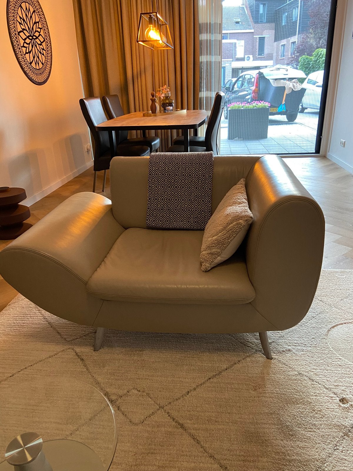Te koop prachtige leren fauteuil/loveseat!, Ophalen, Tweepersoons, 75 tot 100 cm, Zo goed als nieuw