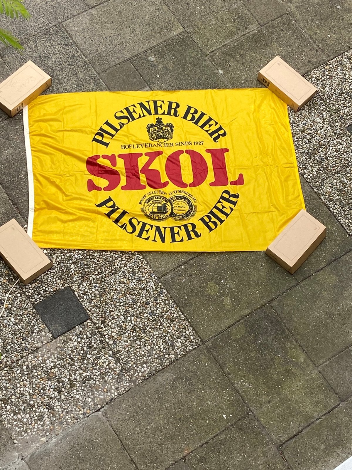 Skol Pilsener Bier Vlag 1.45 X 1.00 Mtr., Verzenden, Zo goed als nieuw