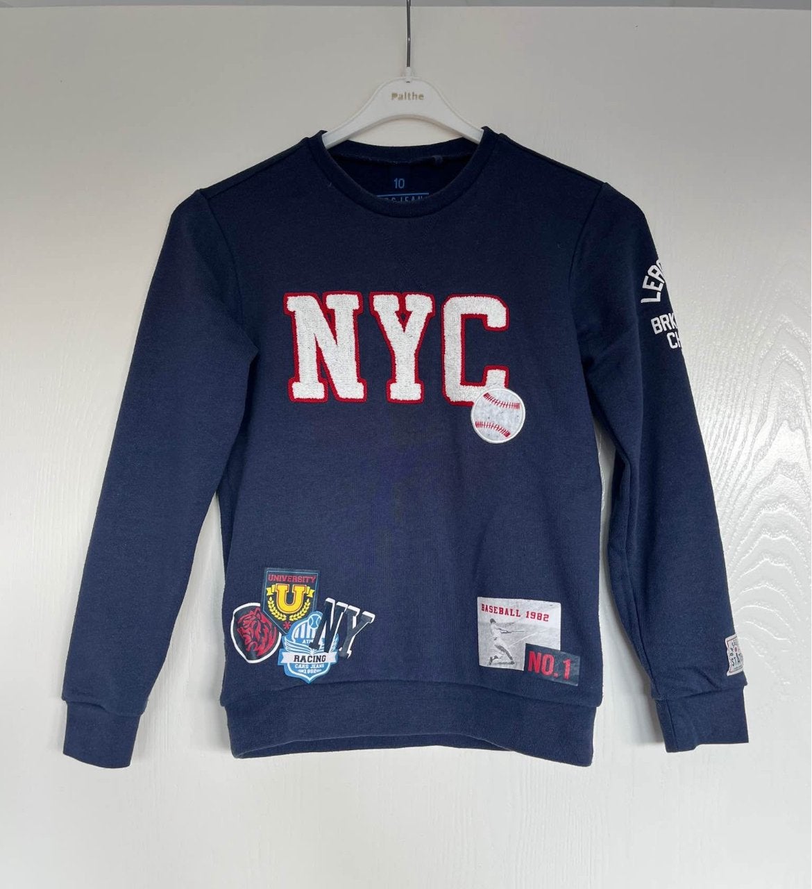 Cars Donkerblauwe sweater met NYC-opdruk maat 134, Verzenden, Zo goed als nieuw, Jongen, Trui of Vest