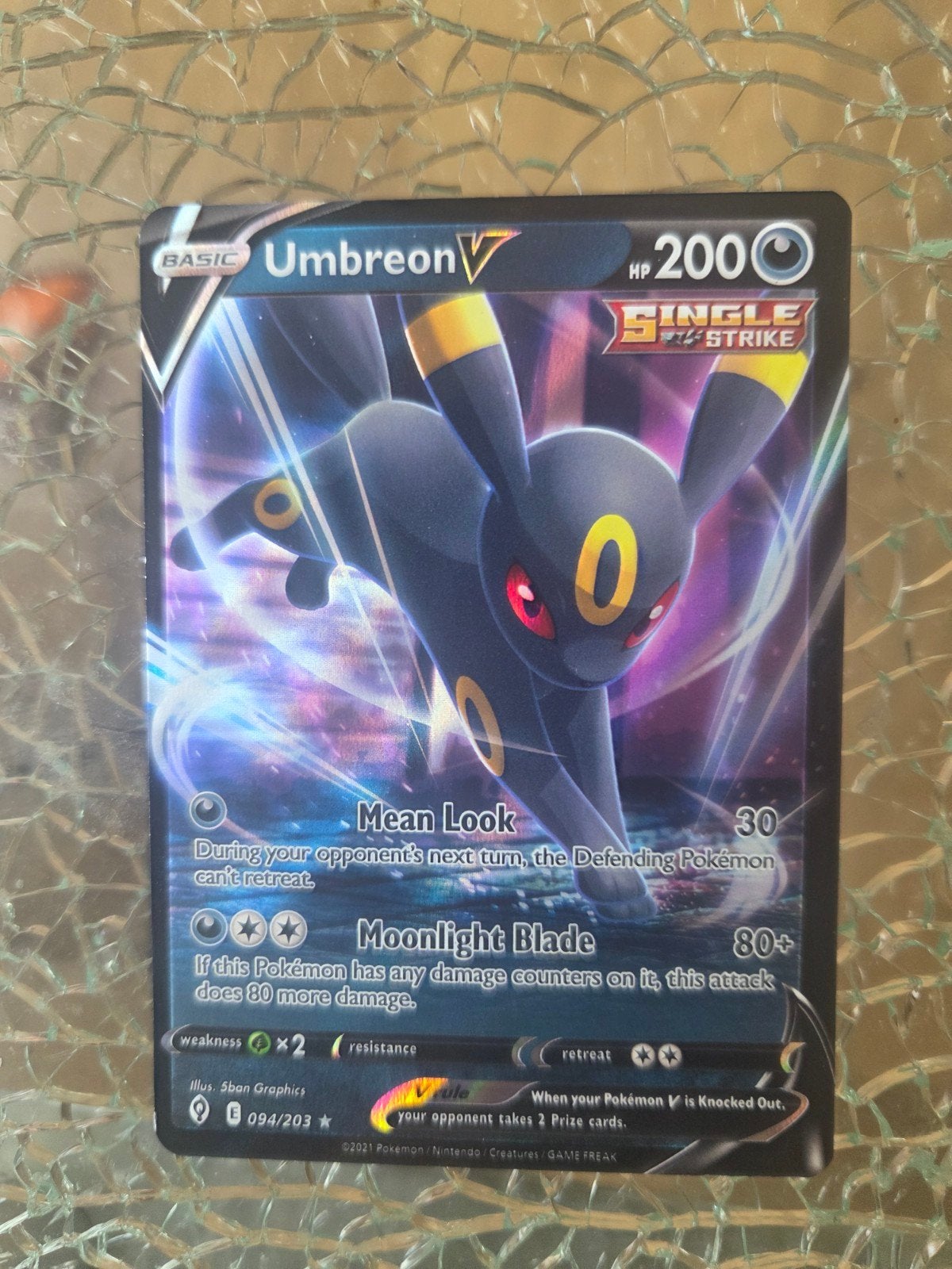 Pokémon Kaart: Umbreon V (094/203) - Single Strike, Ophalen, Zo goed als nieuw, Losse kaart