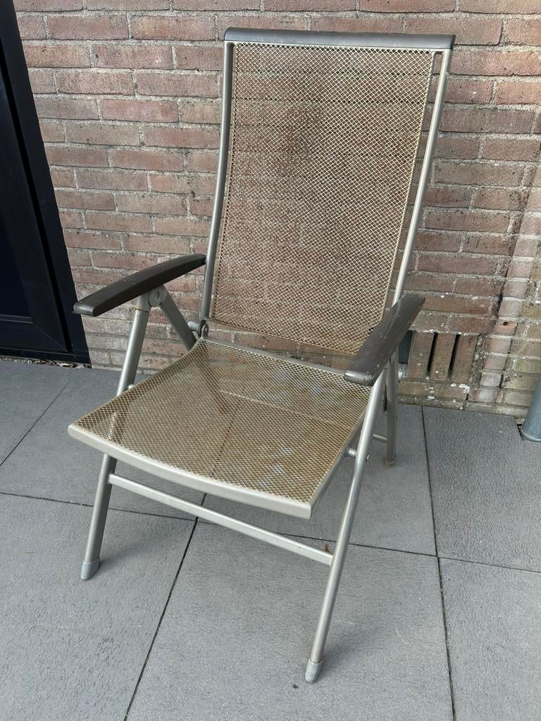Metalen tuinstoelen 6 stuks, Tuin en Terras, Ophalen, Gebruikt, Metaal, Inklapbaar