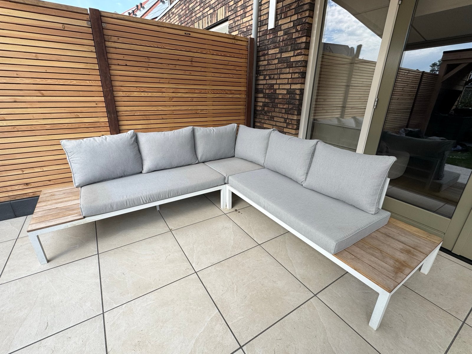 Loungebank met salontafel - Lifestyle Garden Furniture, Tuin en Terras, Ophalen, 5 zitplaatsen, Gebruikt, Loungeset