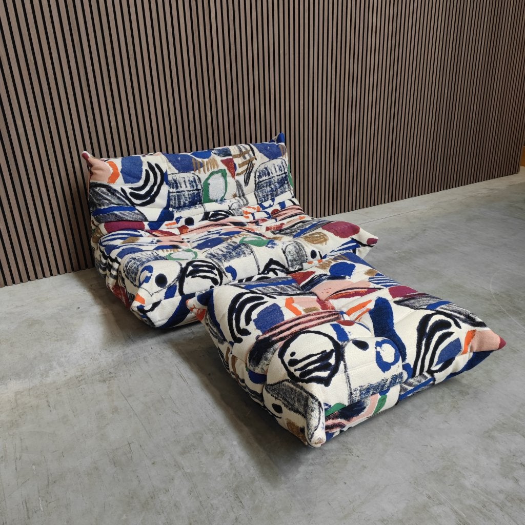 Ligne Roset Togo 2-Zits en Poef – 50th Anniversary Editie, Ophalen of Verzenden