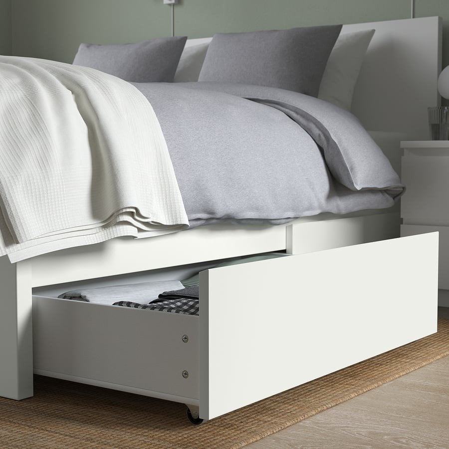 IKEA MALM Bedlade, wit, 2 stuks, nieuw in doos, Ophalen, Nieuw, Wit