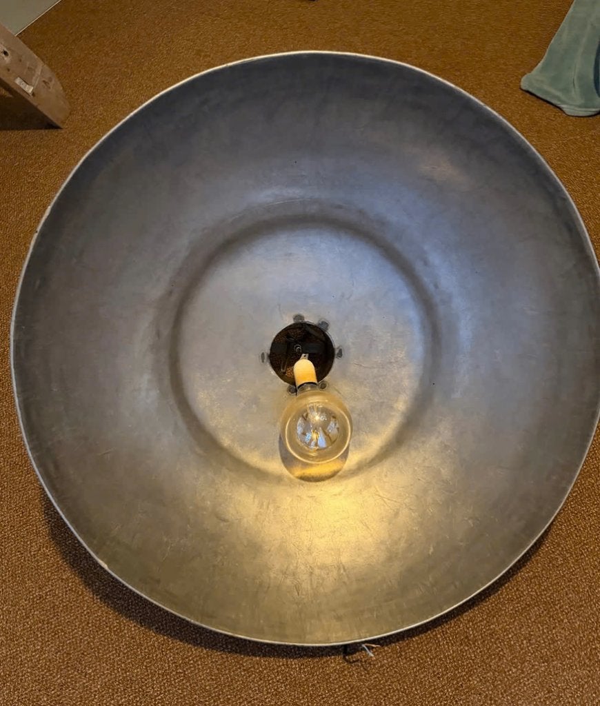 Extreem grote industriële hanglamp, metaal,, Ophalen, E27 (groot), Zo goed als nieuw, Metaal