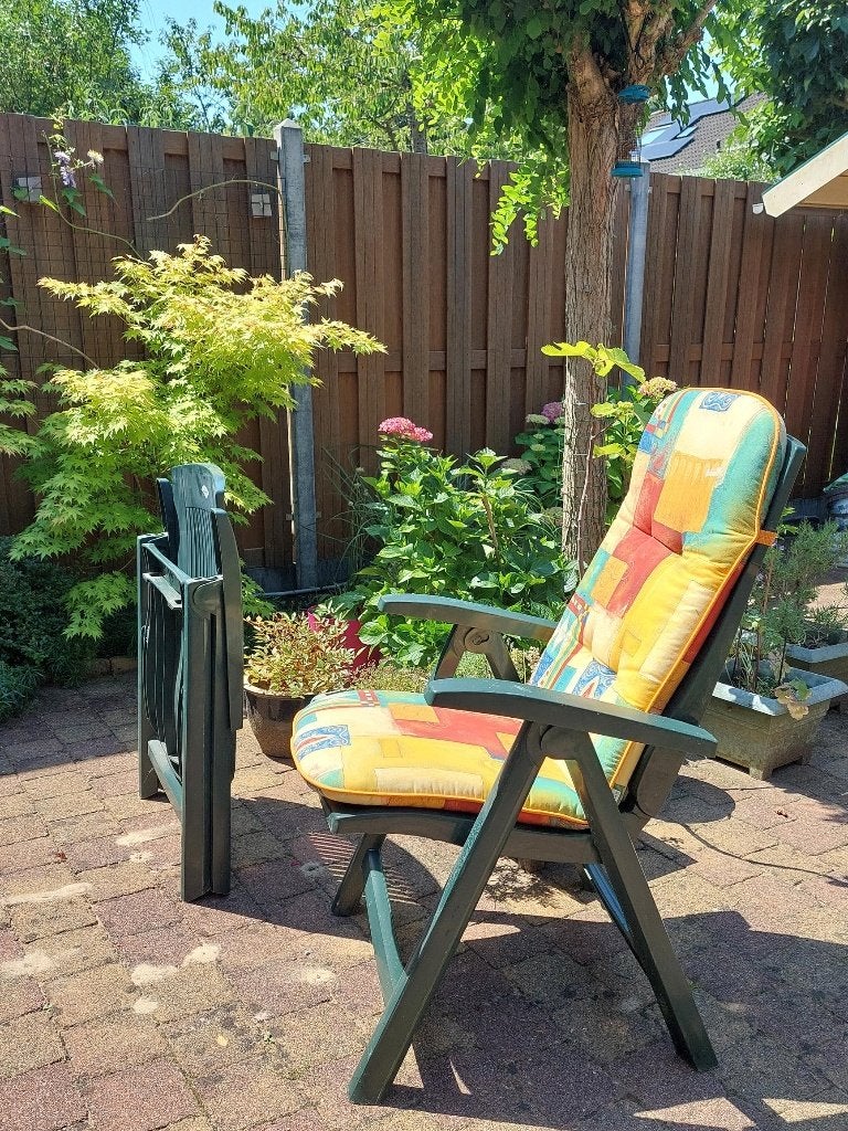 2 Verstelbare Stoelen Aquarius met Hartman kussens., Ophalen, Gebruikt, Wicker, Verstelbaar