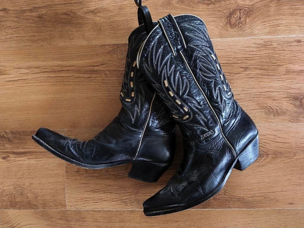 Zwarte Sancho cowboylaarzen met borduursel, Hoge laarzen, Zwart, Ophalen of Verzenden, Sancho
