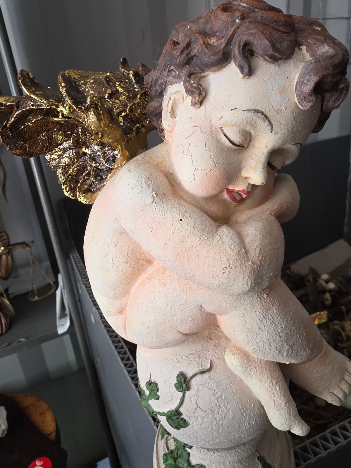 2 prachtige Engel beelden brokante antiek engelen, Antiek en Kunst, Ophalen