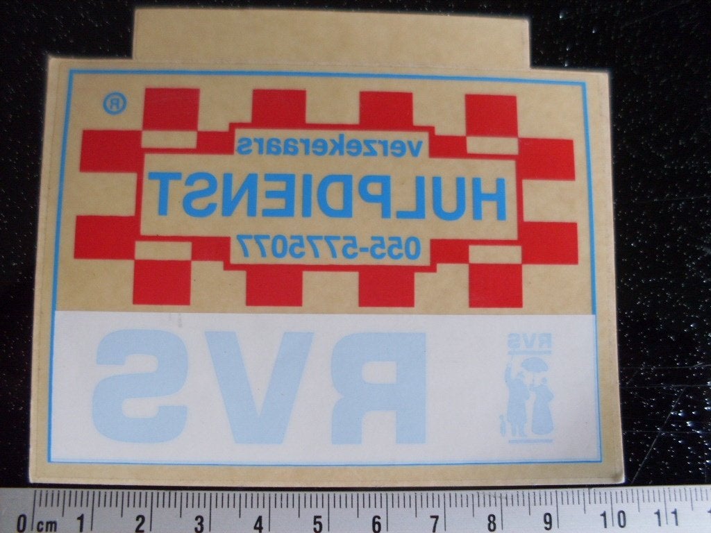 ruit sticker RVS verzekeraars hulpdienst logo, Verzenden, Zo goed als nieuw, Bedrijf of Vereniging
