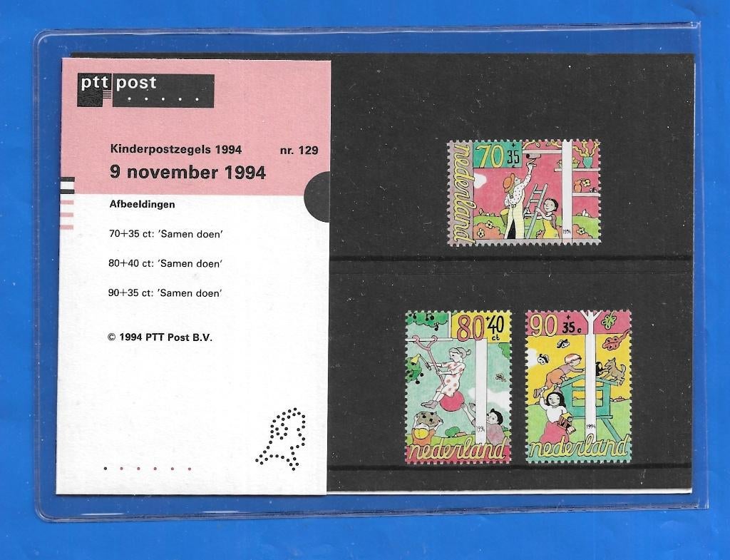 Postzegelmapje 129 - Kinderpostzegels 1994, Verzenden, Na 1940, Postfris