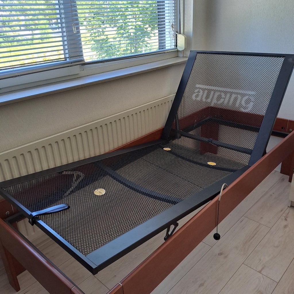 Auping Auronde eenpersoonsbed 80 x 200 cm met Auping matras, Ophalen, Eenpersoons, Bruin, 80 cm
