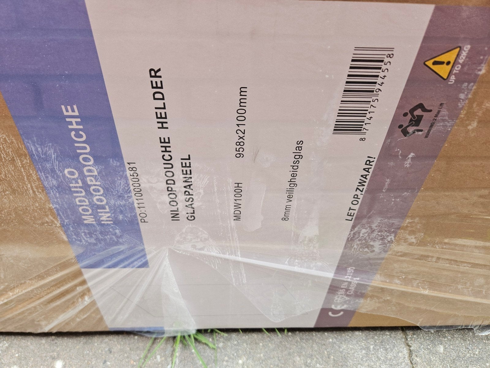 Moderne Modulo Inloopdouche Glaspaneel 958x2100mm, Ophalen