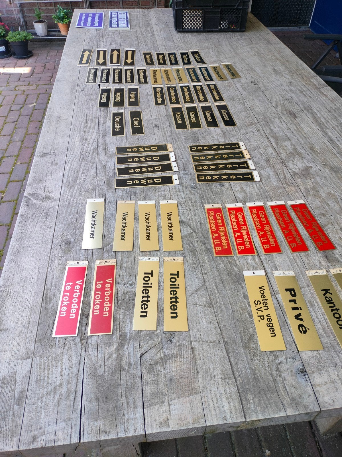 Diverse Vintage Emaille en Kunststof Borden - Jaren '70/'80, Ophalen of Verzenden