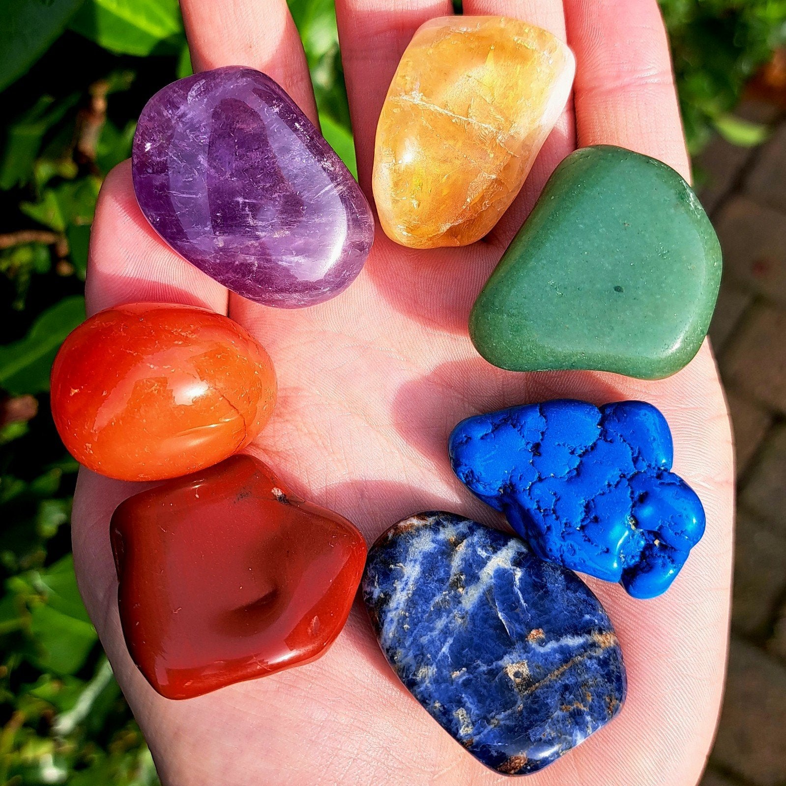 Gepolijste Chakra / Reiki set edelstenen / edelsteen healing, Ophalen of Verzenden