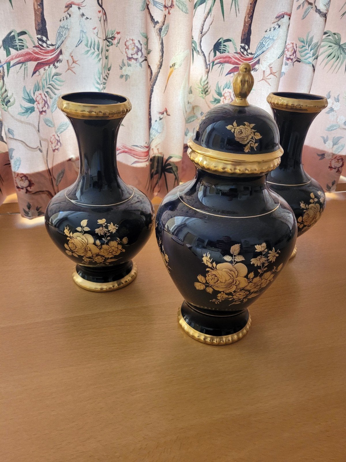 Set van 3 Bareuther Waldsassen vazen met 22 karaat goud, Ophalen of Verzenden