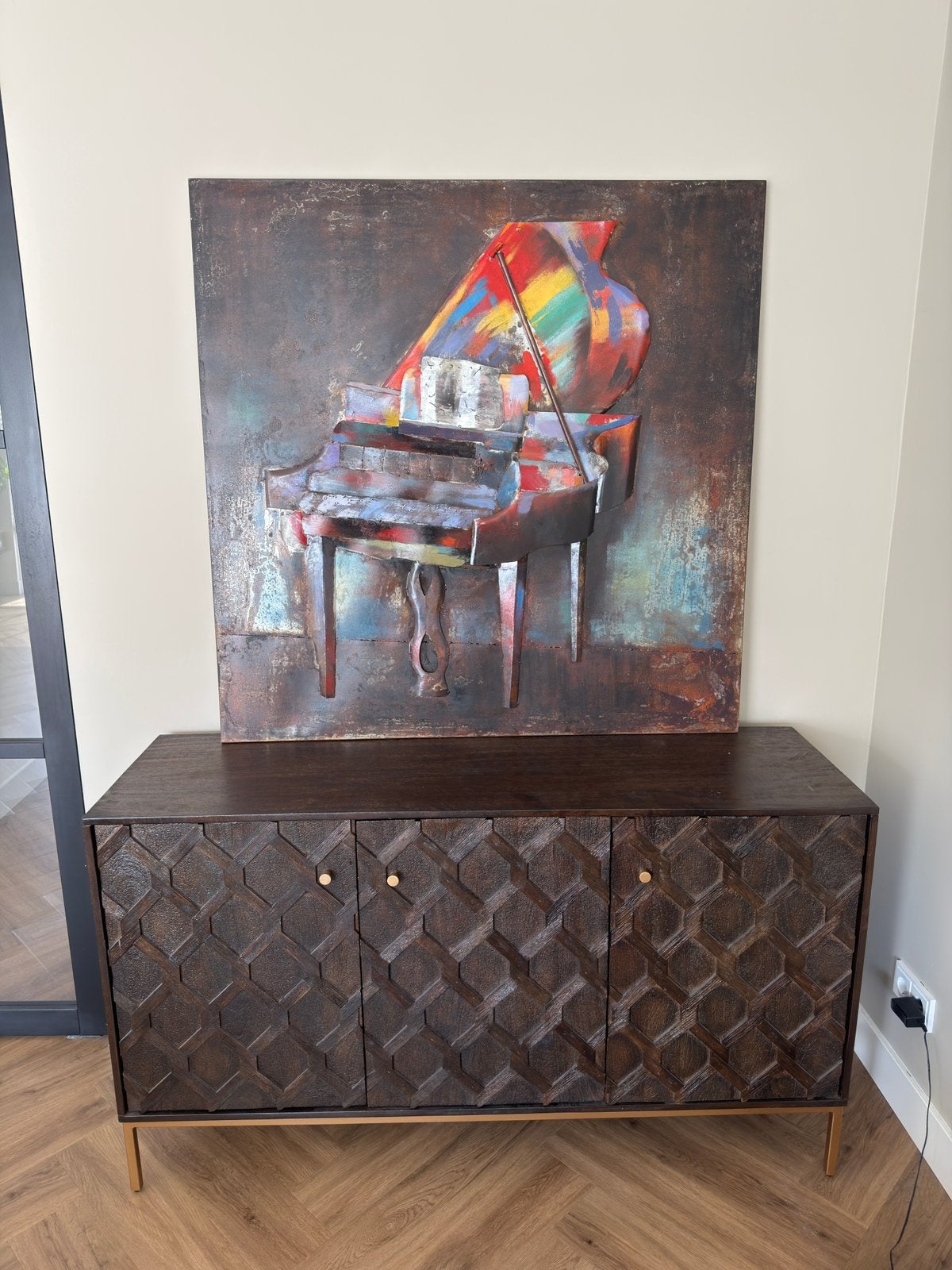 Piano Forte - Metalen Wandkunst Piano | 120 x 120 cm, Ophalen