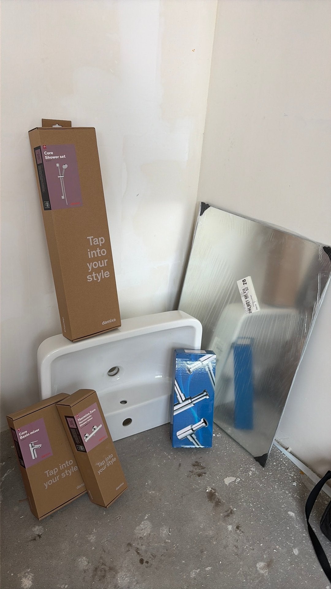 Wastafel met kraan en douche set, Ophalen, Nieuw, Chroom, Douche