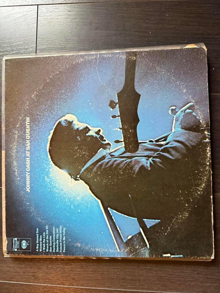 Johnny Cash - At San Quentin LP (Gebruikt), Cd's en Dvd's, Vinyl | Rock, Ophalen of Verzenden, Gebruikt, 12 inch, Overige genres
