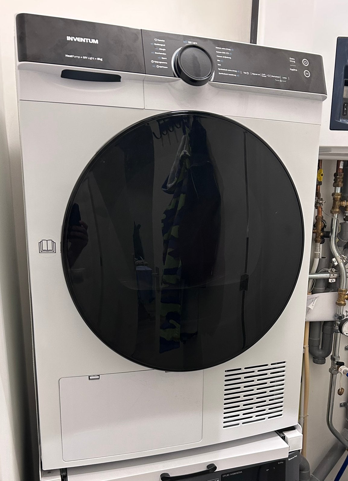 Inventum Warmtepompdroger UV Light 8kg, Witgoed en Apparatuur, Wasdrogers, Ophalen, 8 tot 10 kg, Zo goed als nieuw, Voorlader