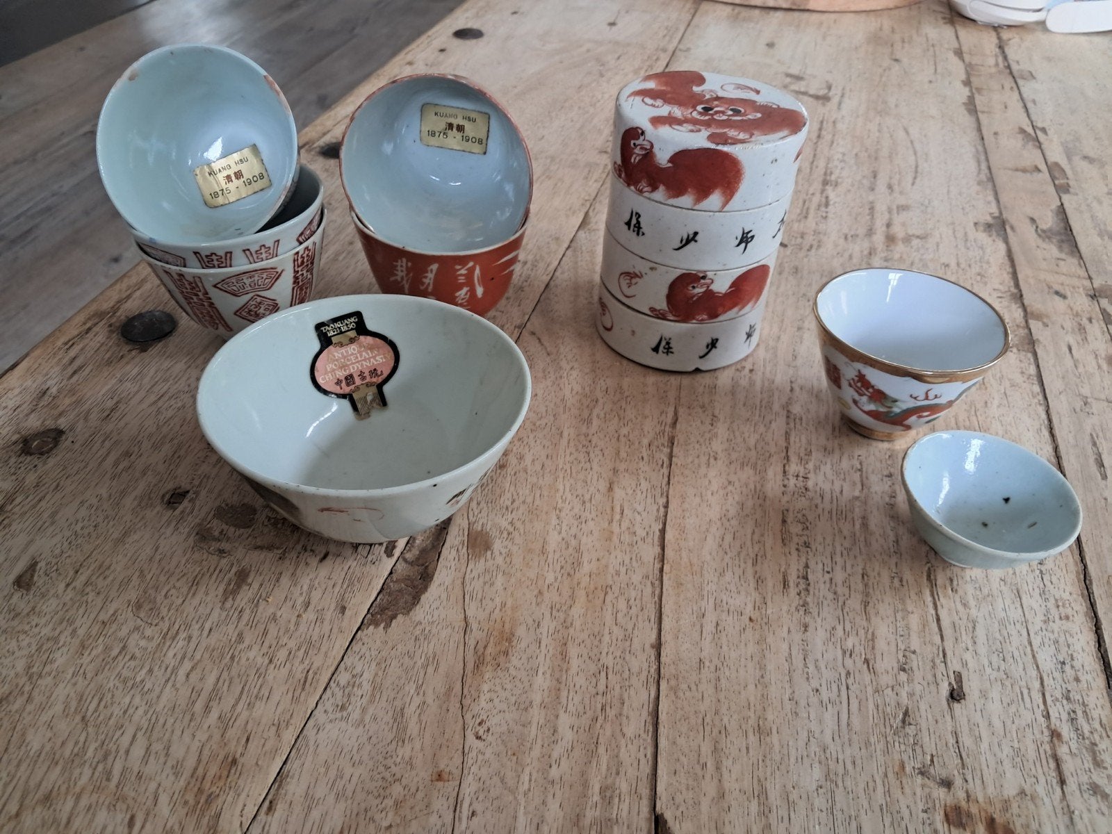 Antieke Chinese porseleinen kommen en potjes, Antiek en Kunst, Ophalen