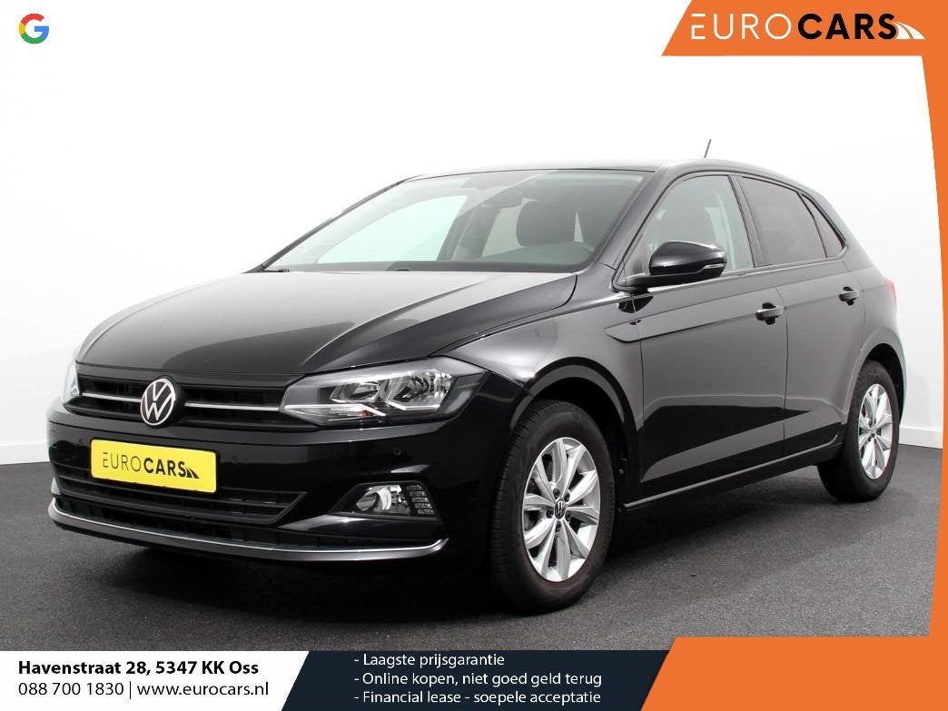 Volkswagen Polo 1.0 TSI 110pk Highline Navigatie Apple Carpl, Stof, Gebruikt, Euro 6, Zwart
