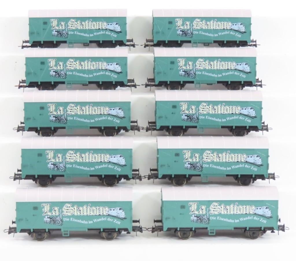 Roco H0 10x DB goederenwagons DB met opschrift "La Statione", Gelijkstroom, Wagon, Ophalen of Verzenden, Zo goed als nieuw