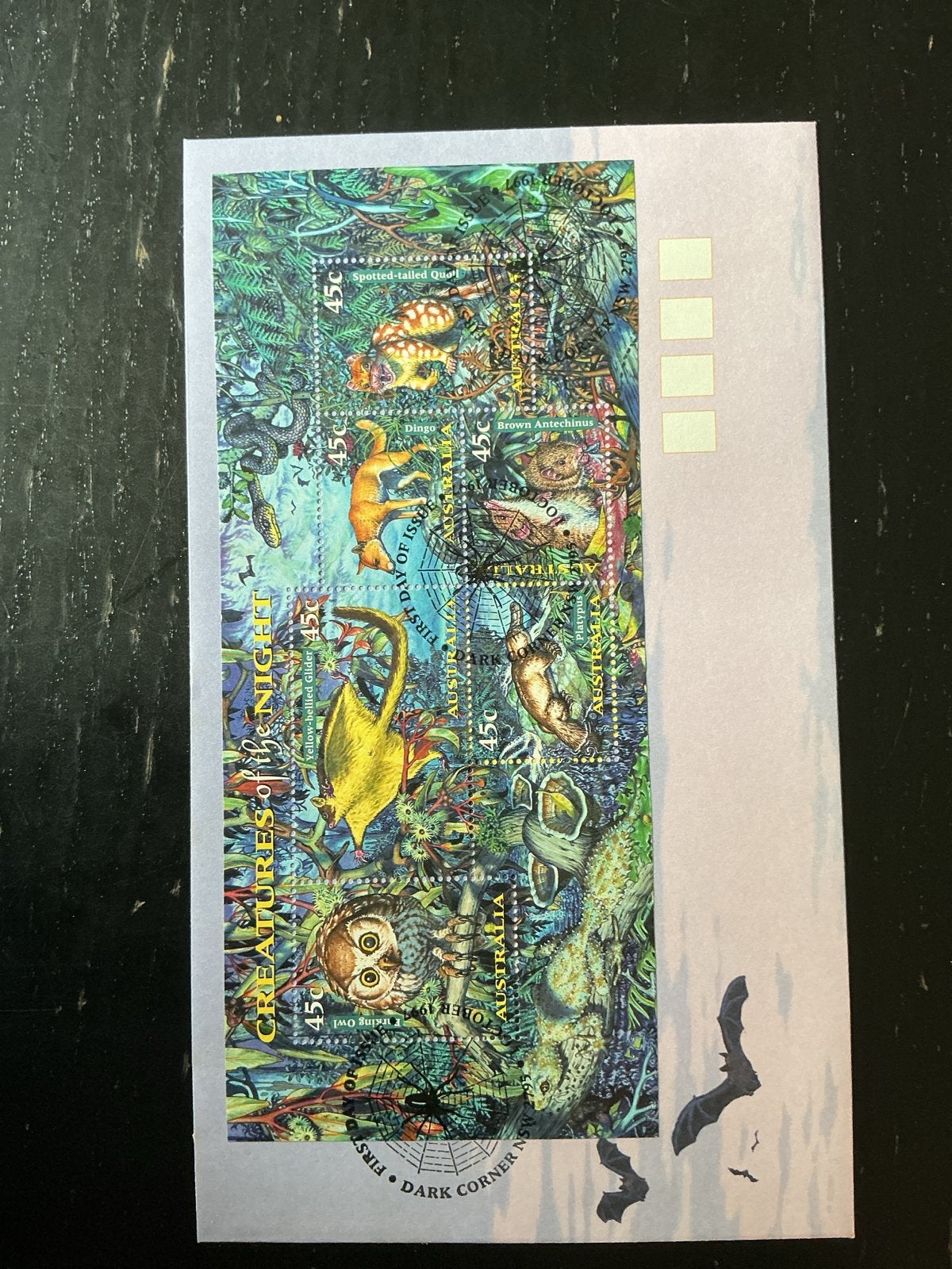 Australische postzegels 'Creatures of the Night' FDC, Postzegels en Munten, Postzegels | Eerstedagenveloppen, Ophalen of Verzenden