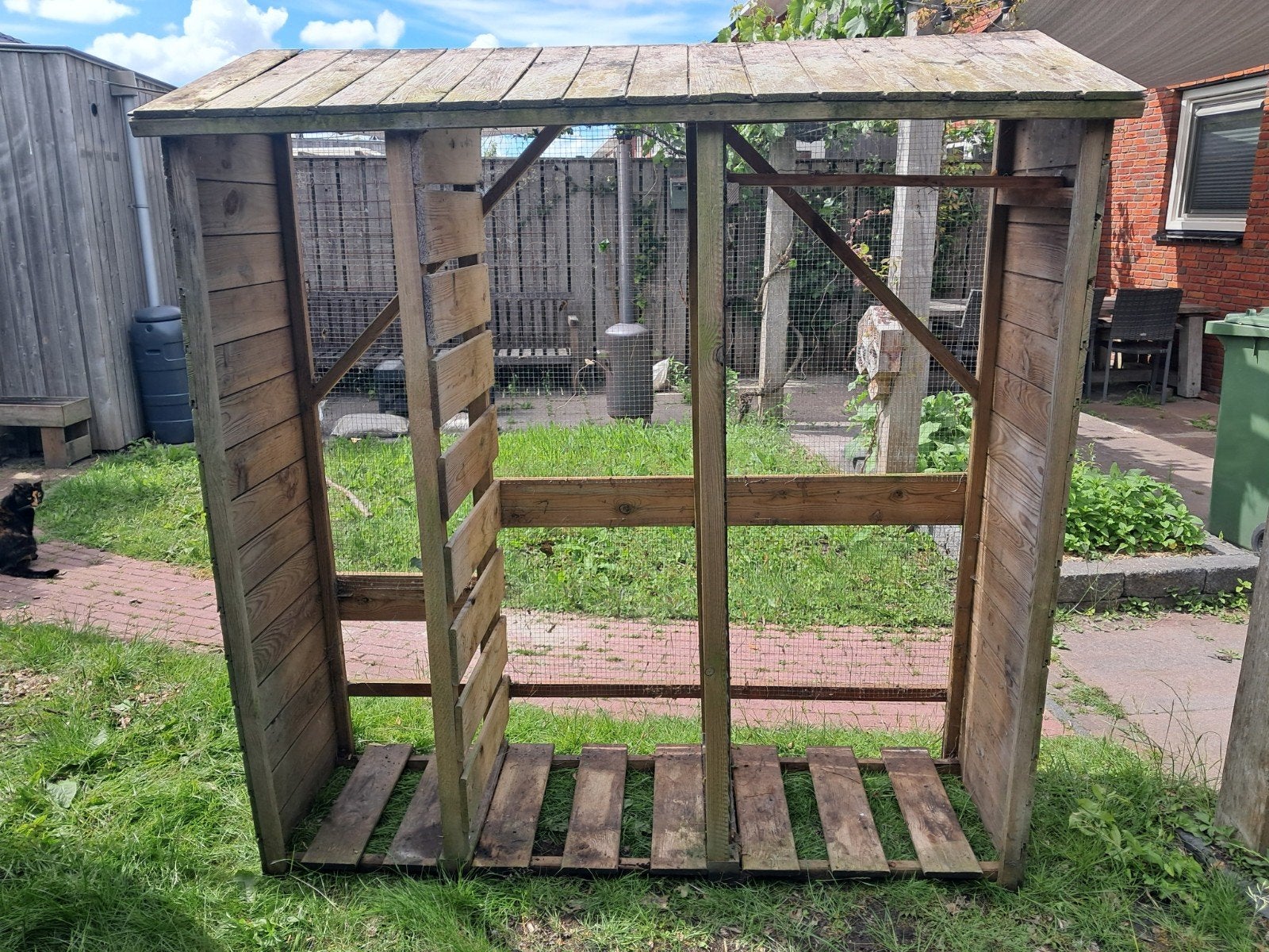 Haardhout hok, Tuin en Terras, Ophalen, Gebruikt, Hout, Overige typen