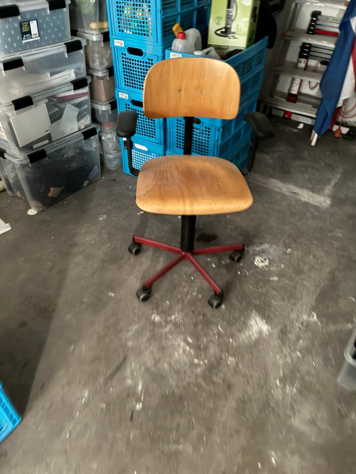 Verstelbare Bureaustoel (hoogte en rug), Ophalen of Verzenden, Gebruikt, Rood, Bureaustoel