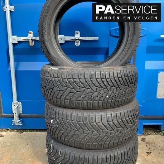 4x Yokohama 225 50 18 met 7,4 en 6,8 mm winterbanden, Auto-onderdelen, Gebruikt, -, Banden en Velgen, -
