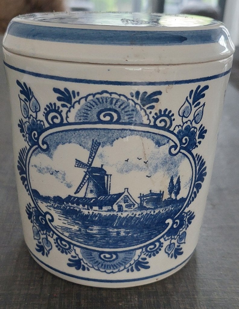 Delfs blauwe stroopwafelpot, Ophalen of Verzenden