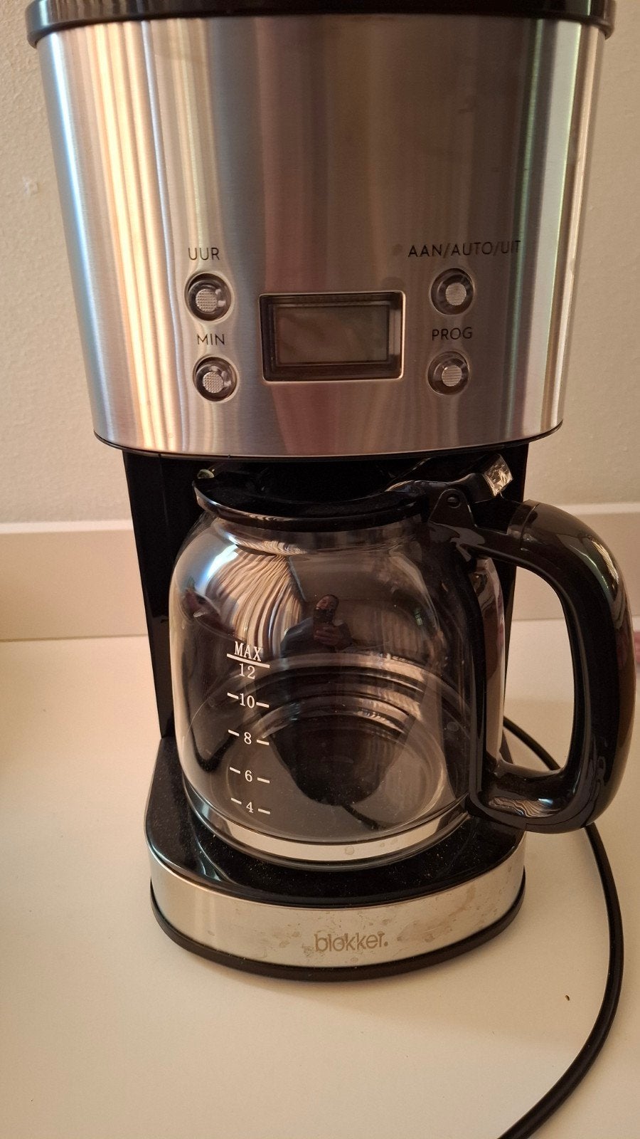 Blokker Koffiezetapparaat met Timer - Zilver/Zwart, Ophalen, 10 kopjes of meer, Gemalen koffie, Koffiemachine
