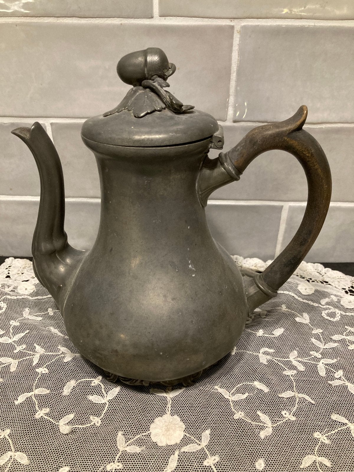 Antieke tinnen koffiekannetje (030225c), Ophalen of Verzenden