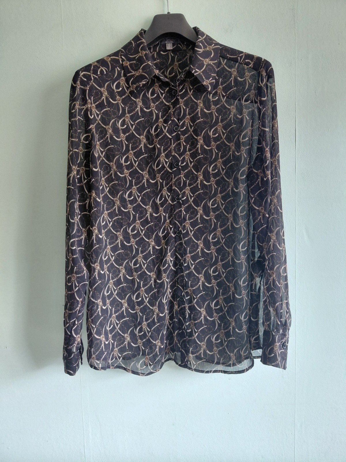 BANOQLERA Blouse met kettingprint - Maat 42/44 (L), Zwart, Maat 42/44 (L), BANOQLERA, Ophalen of Verzenden