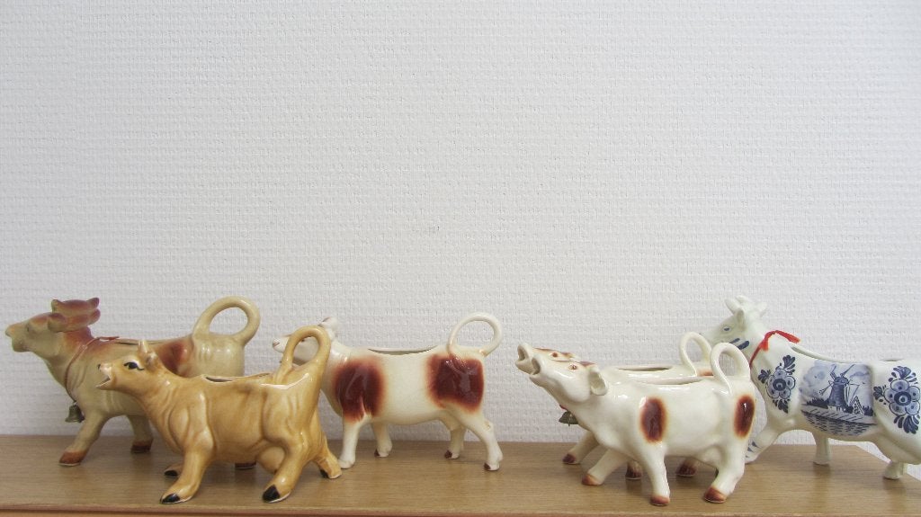 diverse melkkannetjes als koe    Vintage, Ophalen of Verzenden, Glas, Overige stijlen, Overige typen