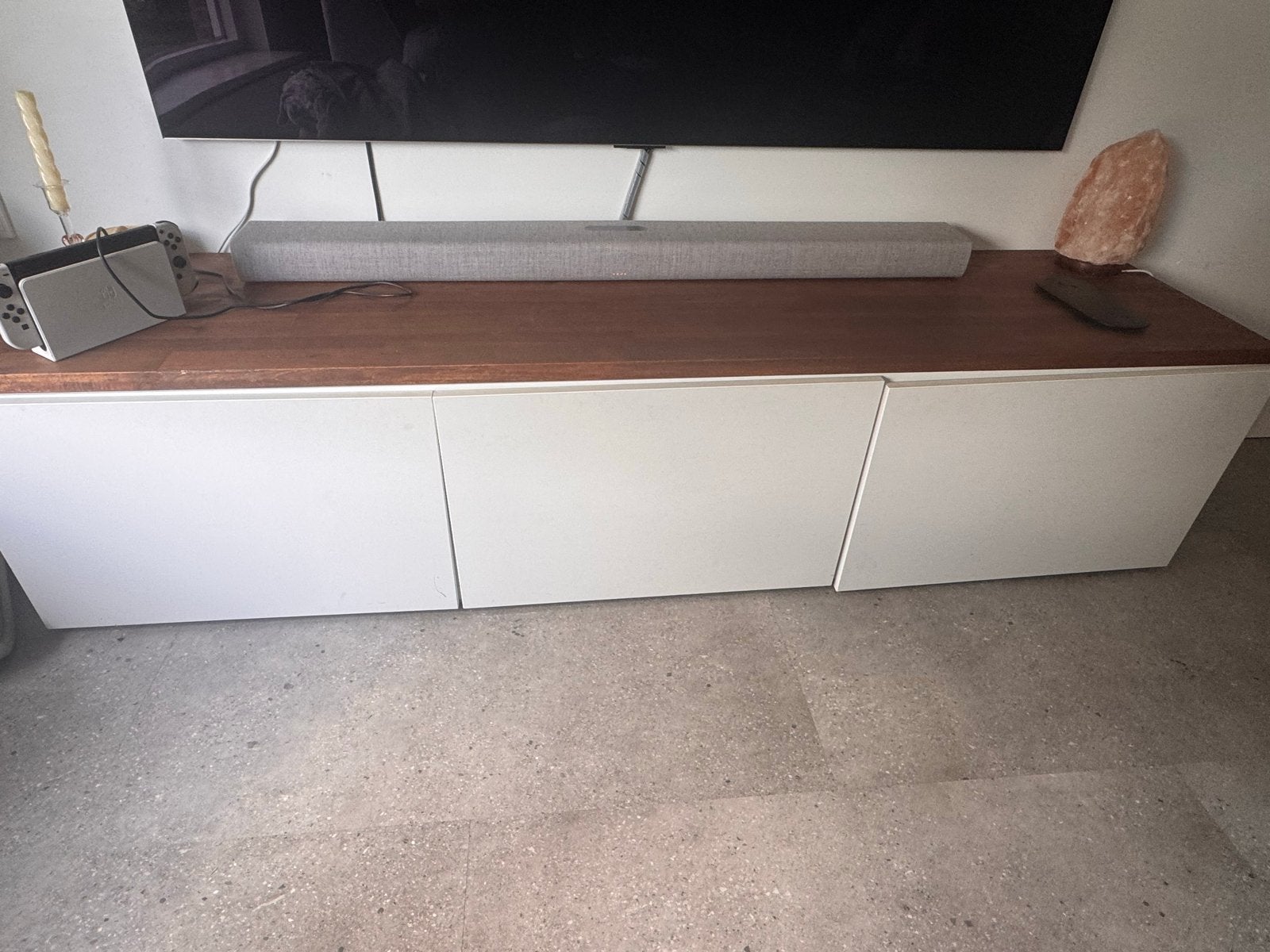 Modern tv-meubel met opbergruimte, Ophalen, Gebruikt, 150 tot 200 cm, Minder dan 100 cm