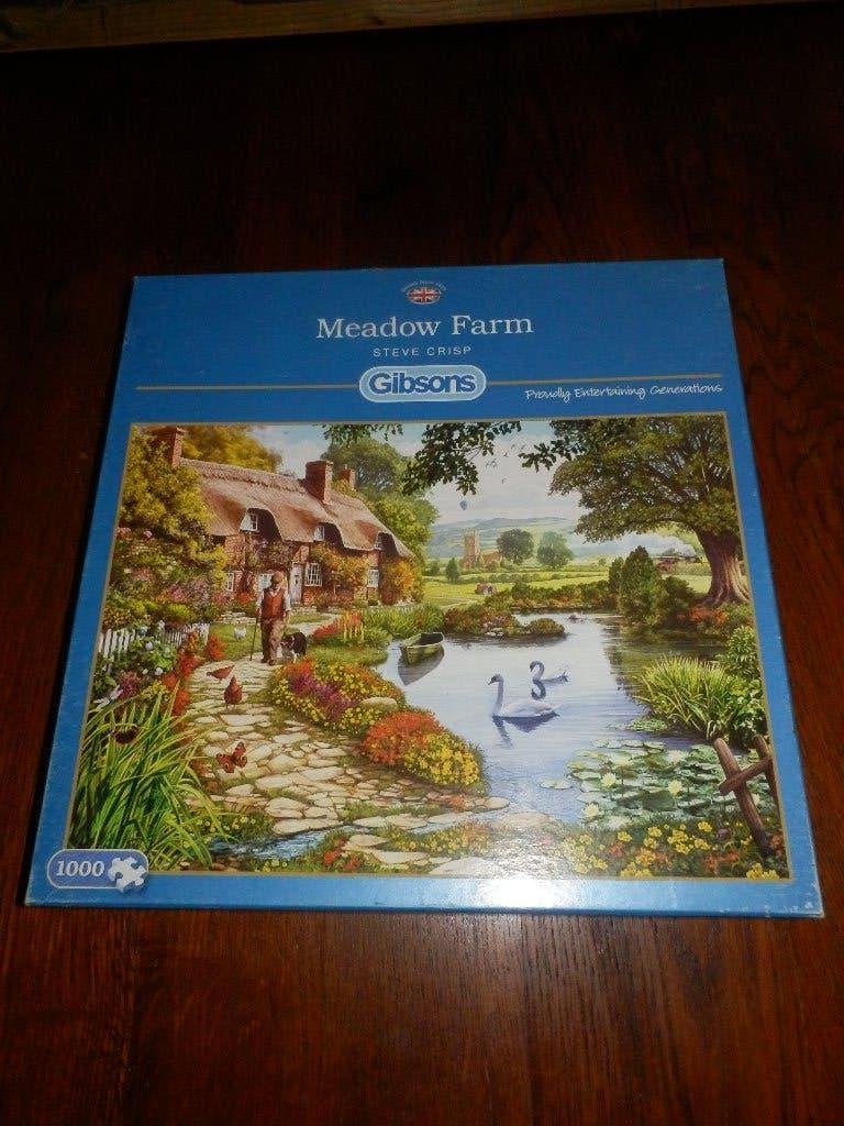 Gibsons  Legpuzzel Meadow Farm 1000 Piece Puzzle., Ophalen of Verzenden, 500 t/m 1500 stukjes, Zo goed als nieuw, Legpuzzel