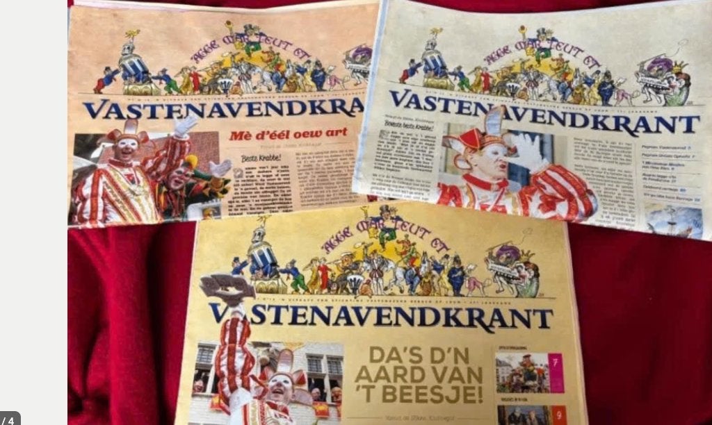 3 stuks Vastenavend kranten BOZ - (75jr - 70jr - 69 jr), Ophalen of Verzenden, Nieuw, Krant
