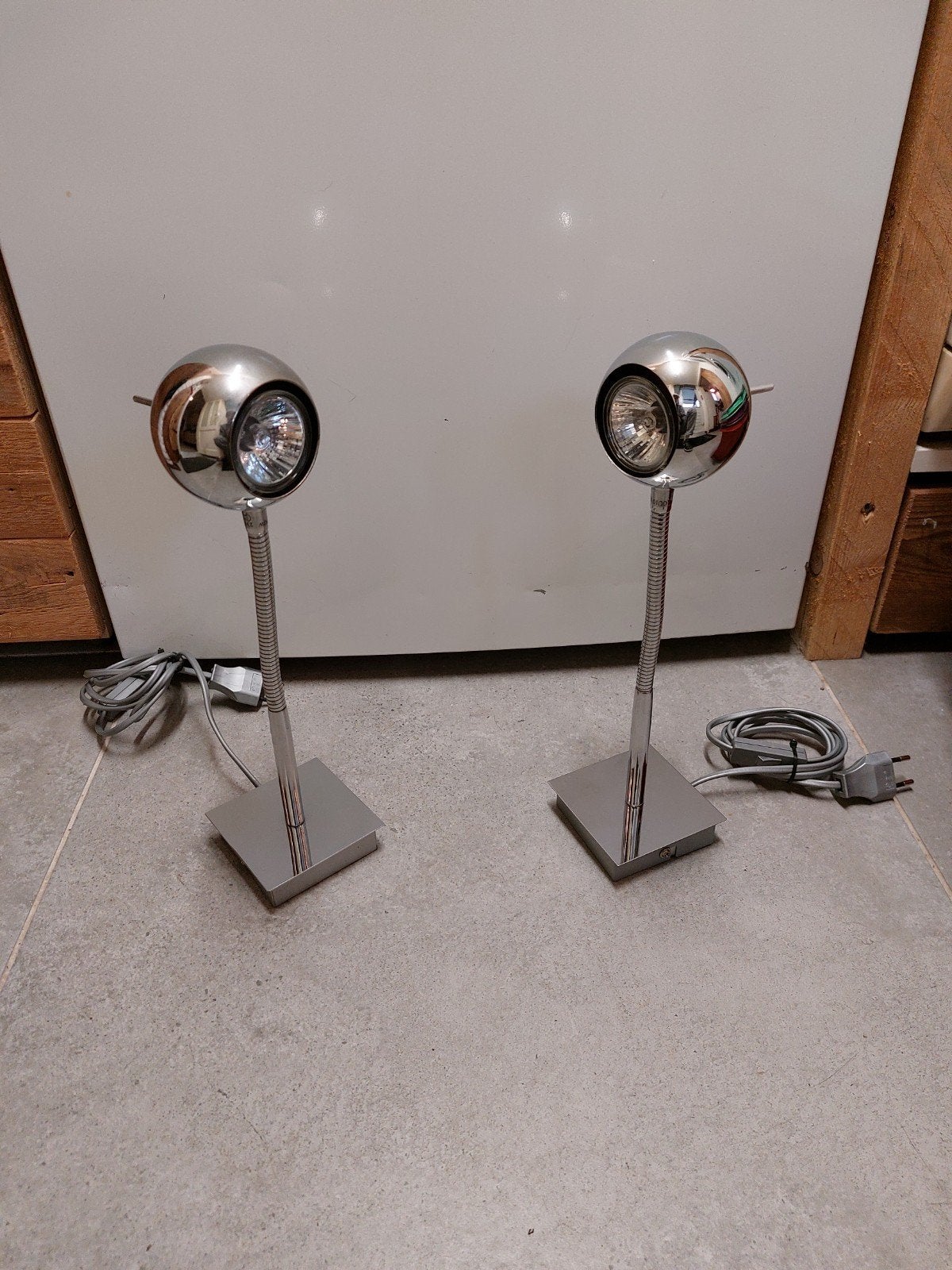 Eyeball  lampen set 2x spaceage ? Nachtlampje bedlamp, Ophalen of Verzenden, Gebruikt, Metaal