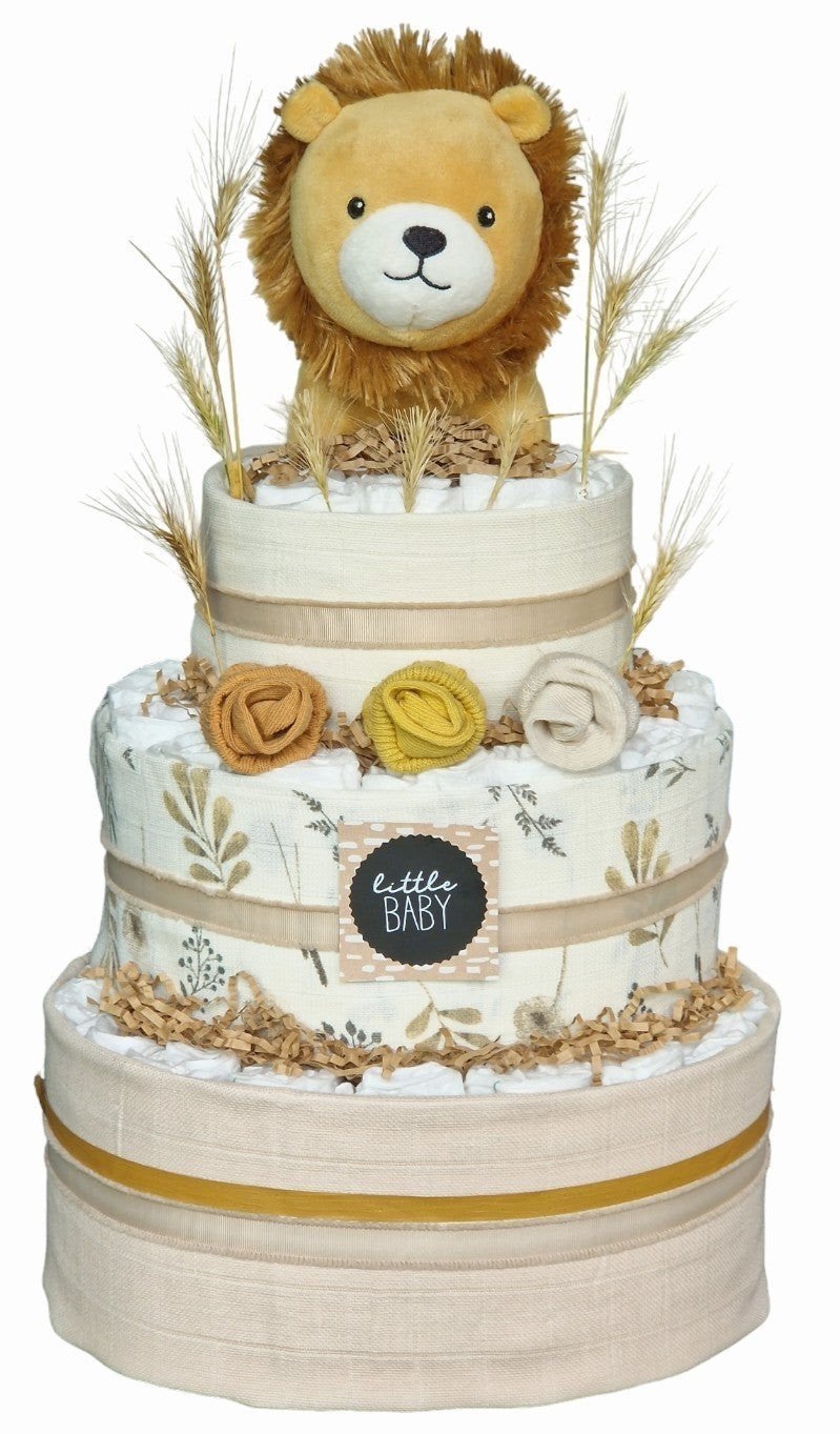 Luiertaart met Leeuw Knuffel - Kraamcadeau, Kraamcadeau, Babycadeau-idee, Nieuw, Ophalen of Verzenden
