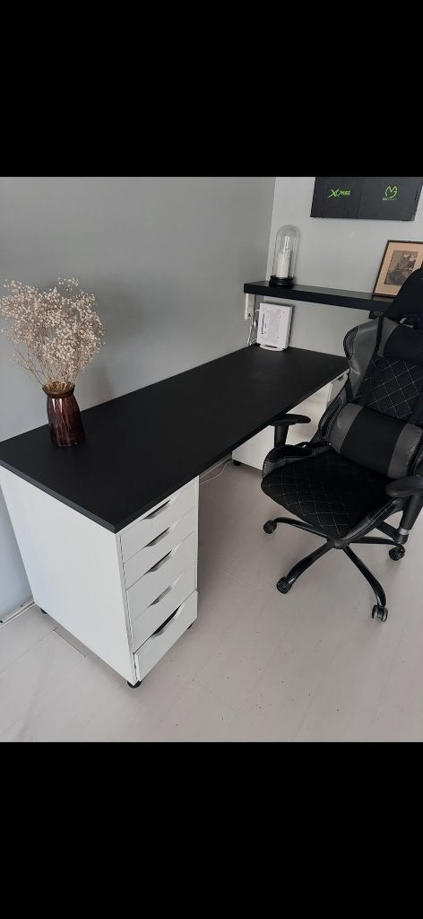 Bureau met ladeblokken + gratis gamestoel!, Ophalen, Met lades, Gebruikt, IKEA