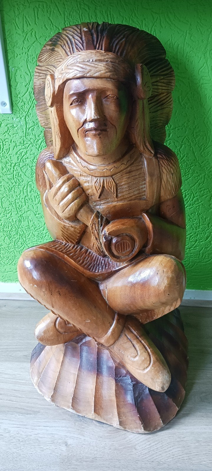 MASSIEF HOUTEN INDIAAN BEELD, Ophalen of Verzenden