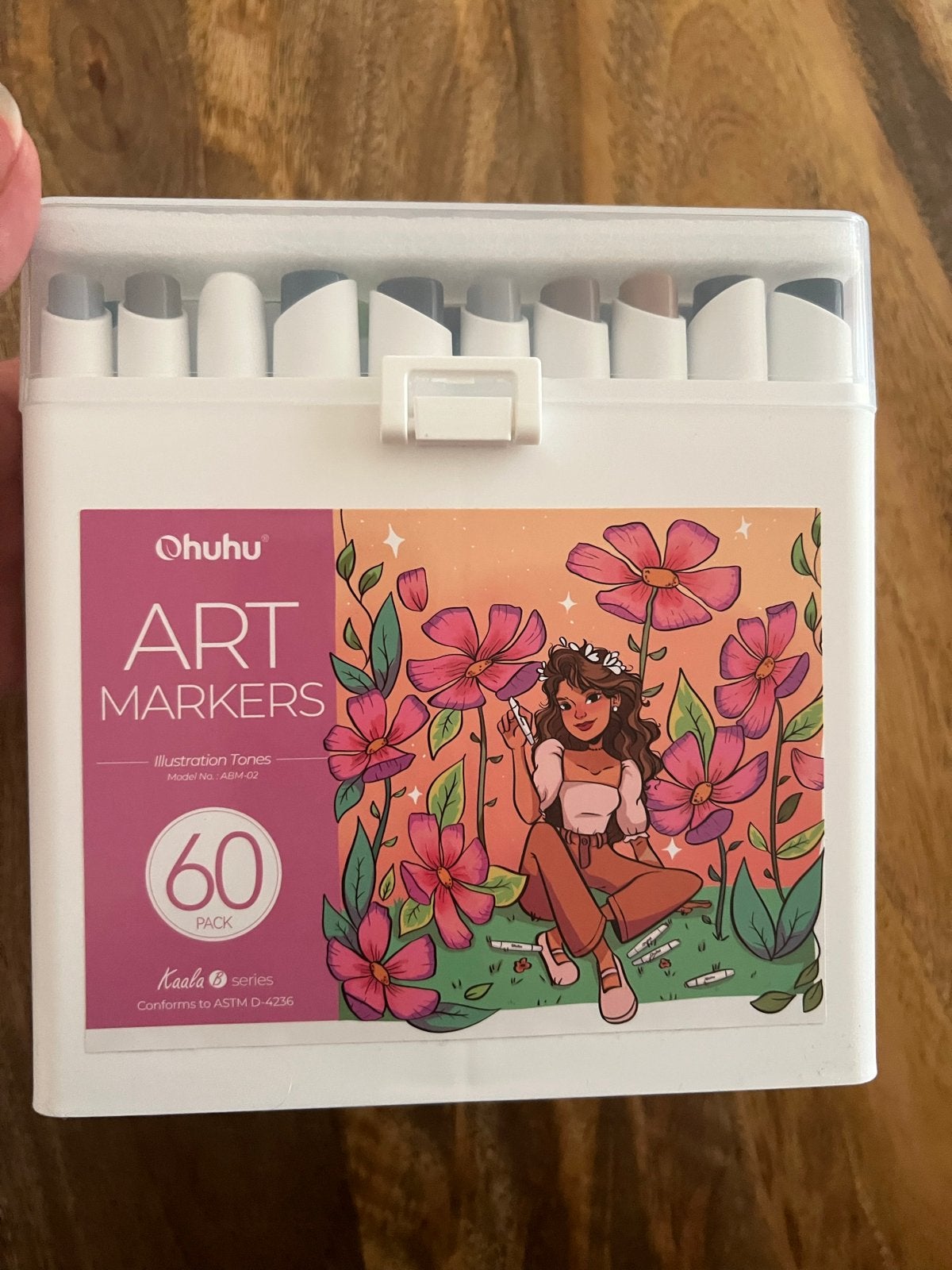 Ohuhu Art Markers 60 stuks Brush & Chisel, Ophalen, Zo goed als nieuw, Potlood of Stift