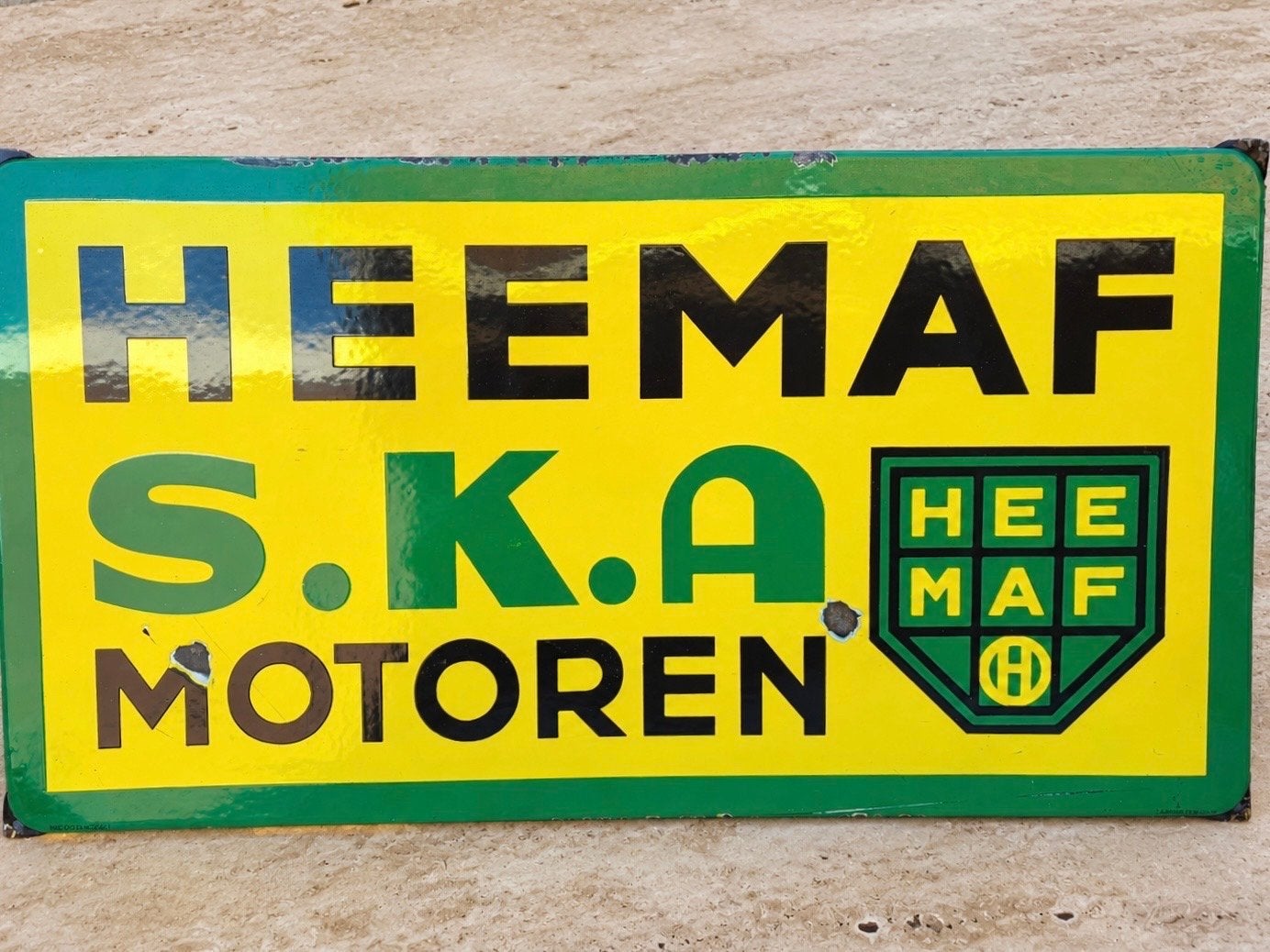 Emaille Reclamebord Heemaf S.K.A. Motoren, Ophalen of Verzenden, Reclamebord