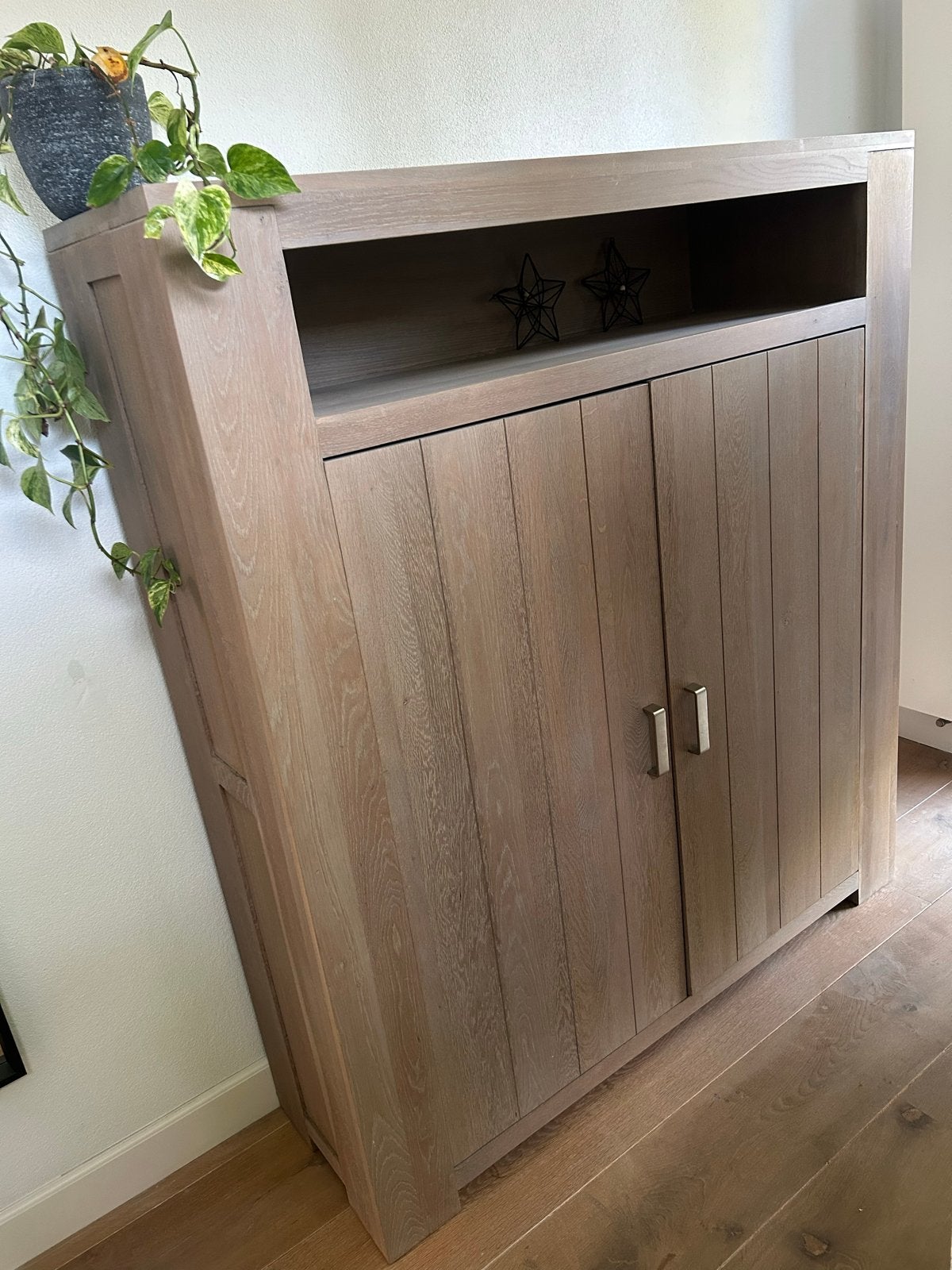 Complete set: Kast, TV-meubel en Salontafel - van donzel, Ophalen, 100 tot 150 cm, Eikenhout, Zo goed als nieuw