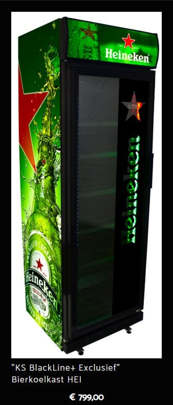 20x Heineken Bier koelkast ''De Kornschuur'', Ophalen, Zonder vriesvak, 200 liter of meer, Nieuw